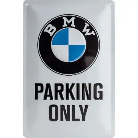 Plaque métal decorative BMW parking only Nouveauté