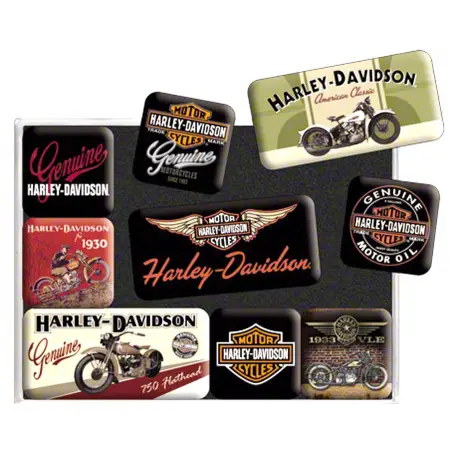 Jeu de 9 Aimants de frigo HARLEY-DAVIDSON Achat Immédiat