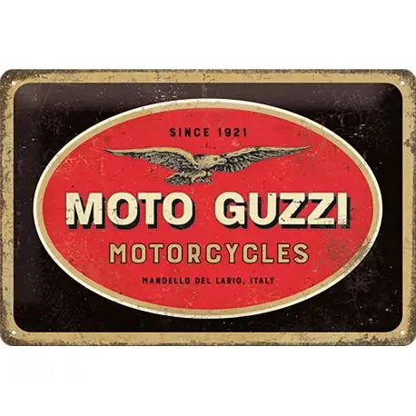 Promotion Saisonnière Plaque métal decorative MOTO GUZZI MOTORCYCLES