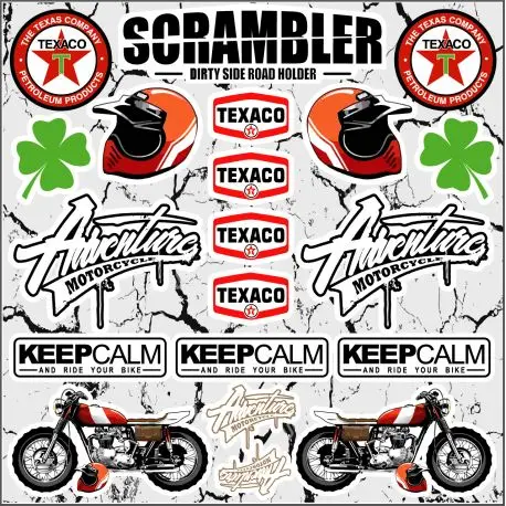 Planche autocollants Scrambler Prix Choc