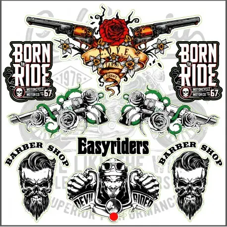 Planche autocollants A4 EASYRIDERS Jusqu’à Épuisement Des Stocks