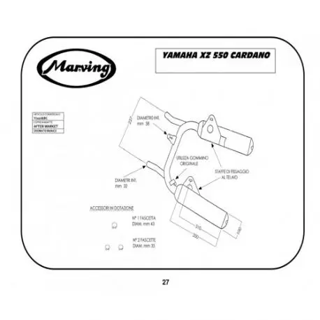 Meilleure Vente Echappement MARVING YAMAHA XZ 550 1982-1983