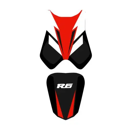 housse de selle bagster YAMAHA YZF-R6 2008 NOIR/ROUGE/BLANC/LETTRES BLANCHES Offre Exclusive