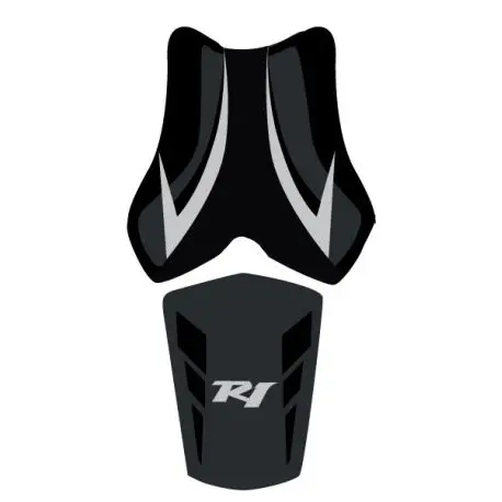 Meilleure Vente housse de selle bagster YAMAHA YZF-R1 2011 NOIR/NOIR MAT/GRIS CLAIR/LETTRES GRISES CLAIRES