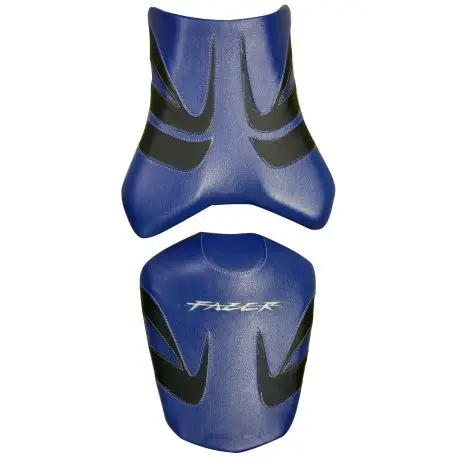 Must-Have housse de selle bagster YAMAHA FZ1 FAZER 2006-2009 BLEU FONCE/NOIR/LETTRES GRISES CLAIRES