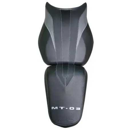 housse de selle bagster YAMAHA MT-03 2006-2009 NOIR/NOIR MAT/NUBUCK/LETTRES GRISES CLAIRES Authentique