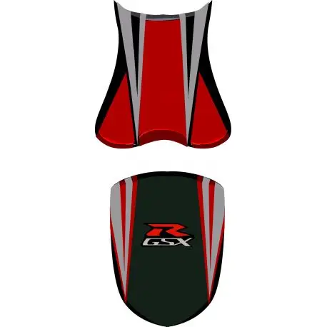 Meilleure Vente housse de selle bagster SUZUKI GSXR750 2006 NOIR/BORDEAUX CLAIR/GRIS CLAIR/LETTRES FLUO