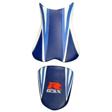 Promotion Saisonnière housse de selle bagster SUZUKI GSXR750 2006 BLEU/BLANC/AZUR/LETTRES ROUGES ET BLANCHES