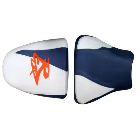 housse de selle bagster SUZUKI GSXR750 1996-1997 BLANC/BLEU/LETTRES ORANGE FLUO Offre Du Jour