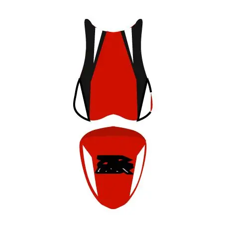 Livraison Gratuite housse de selle bagster SUZUKI GSXR600 2007 ROUGE/BLANC/CARBONE/LETTRES ROUGES ET BLANCHES