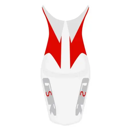 housse de selle bagster SUZUKI GSR600 2007 BLANC/ROUGE/GRIS CLAIR/LETTRES ARGENT Haute Qualité