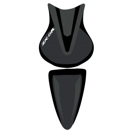 Remise housse de selle bagster KAWASAKI ZX6R 2008 NOIR/NOIR MAT/LETTRES BLANCHES