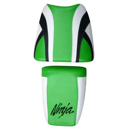 Nouvelle Collection housse de selle bagster KAWASAKI ZX7R 2001-2002 VERT/BLANC/NOIR/LETTRESNOIRES