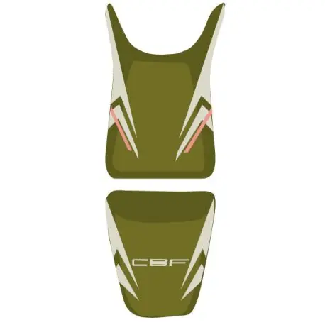 Bon Plan housse de selle bagster HONDA CBF600N 2010-2011 OLIVE/ACIER/ROUGE