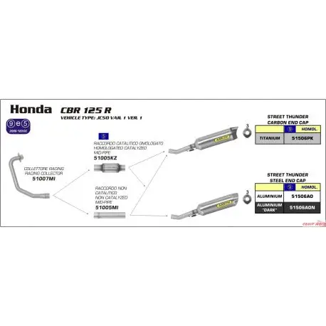 Jusqu’à Épuisement Des Stocks Collecteur d'Echappement racing ARROW HONDA CBR125R 2011-2016