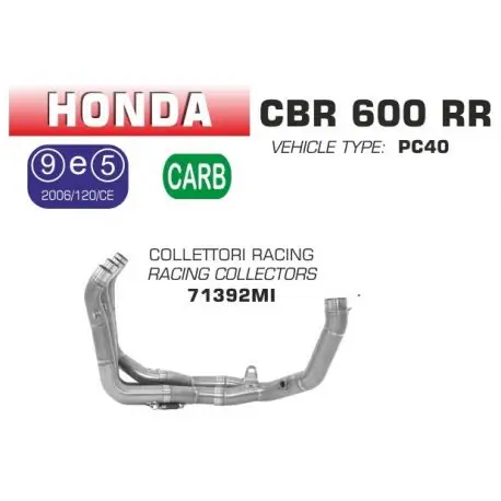 Usine Directe Collecteur d'Echappement racing ARROW HONDA CBR600RR 2009-2012