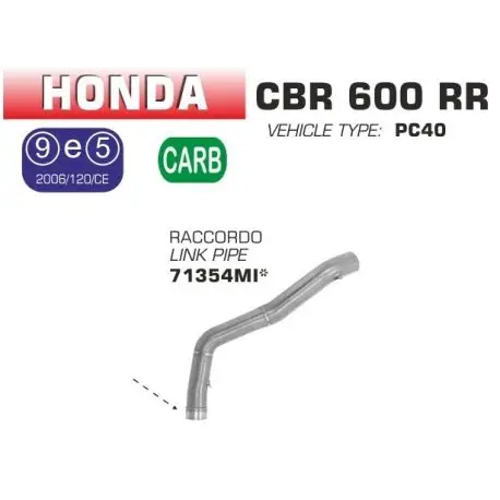 Commander Maintenant Raccord d'Echappement ARROW HONDA CBR600RR 2007-2008