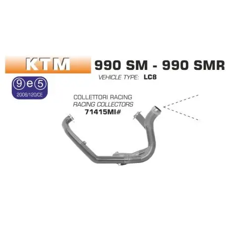 Collecteur d'Echappement racing ARROW KTM SM 950 SM 990 SMR 990 SMT 900 Usine Directe