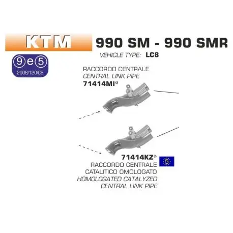 Livraison Express Raccord d'Echappement ARROW KTM SM 950 SM 990 SMR 990