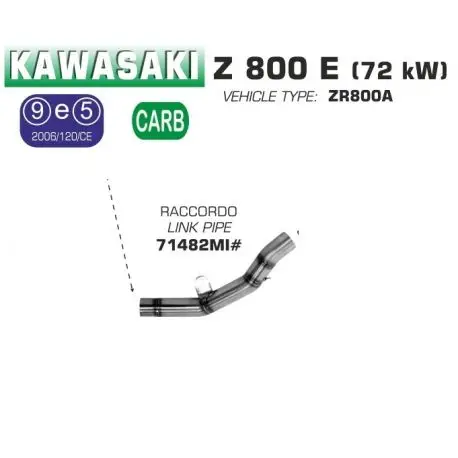 Raccord d'Echappement ARROW KAWASAKI Z800E 2013-2016 Produit De Marque