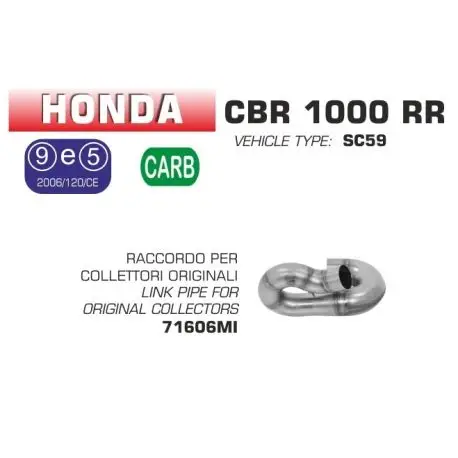 Satisfait Ou Remboursé Raccord d'Echappement ARROW pour collecteur d'origine CBR1000RR 2014-2016