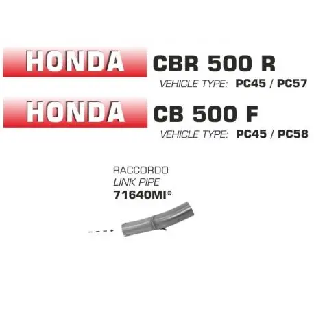 Prix Choc Raccord d'Echappement ARROW HONDA CB500F CBR500R 2016-2018