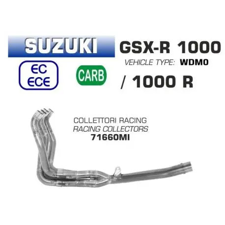 Produit De Marque Collecteur d'Echappement racing ARROW SUZUKI GSXR 1000 2017-2020