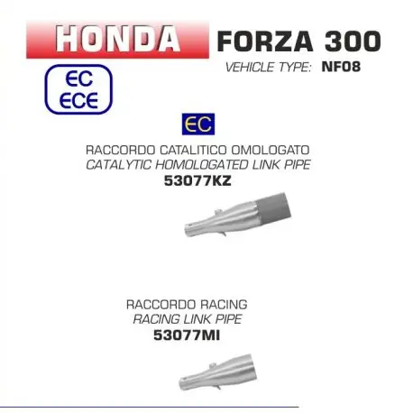 Retour Gratuit Raccord d'Echappement ARROW pour HONDA 300 FORZA 2018-2020