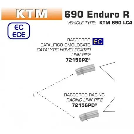 Raccord d'Echappement ARROW pour collecteur KTM 690 ENDURO R SMC-R 690 GAS GAS ES 700 Satisfait Ou Remboursé