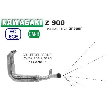Collecteur d'Echappement racing ARROW KAWASAKI Z900 2020-2024 Produit De Marque