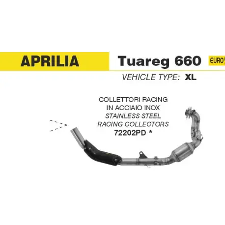 Livraison Gratuite Collecteur racing d'échappement ARROW APRILIA 660 TUAREG 2025-2026