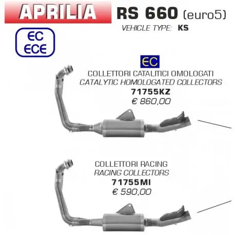 Collecteur d'Echappement racing ARROW pour silencieux ARROW APRILIA RS 660 TUONO 660 2020-2024 Bon Plan