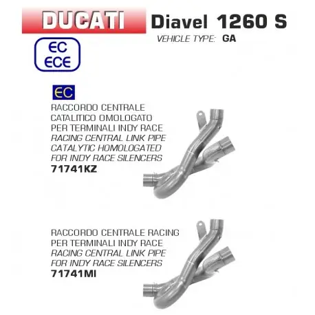 Raccord d'Echappement central ARROW DUCATI 1260 S DIAVEL Promotion