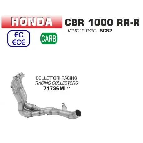 Collecteur d'Echappement racing ARROW HONDA CBR1000RR-R 2020-2023 Prix Choc