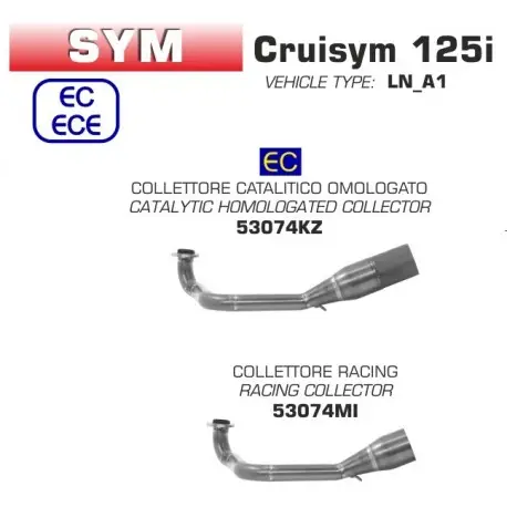 Haute Qualité Collecteur d'Echappement ARROW SYM 125 CRUISYM 2018-2020