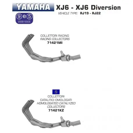 Retour Gratuit Collecteur d'Echappement ARROW YAMAHA XJ6N XJ6 DIVERSION 2009-2015