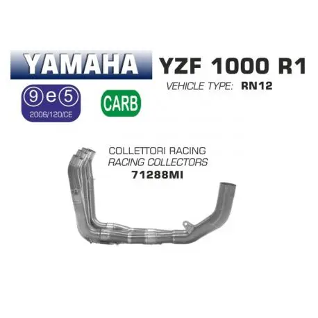 Réduction Collecteur d'Echappement racing ARROW YAMAHA YZF-R1 2004-2006