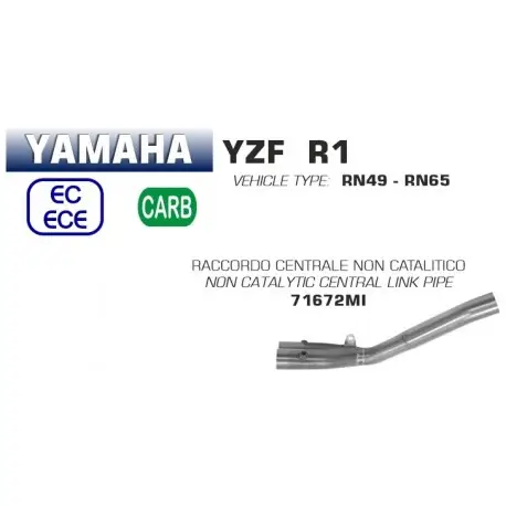 Commande En Gros Raccord d'Echappement décatalysé ARROW YAMAHA YZF-R1 2017-2026