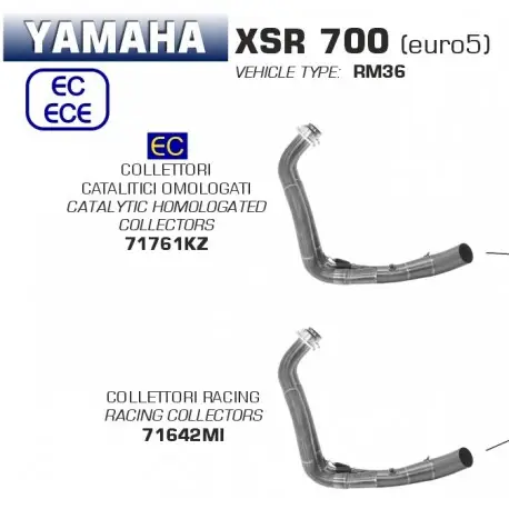 Collecteur d'Echappement catalysé ARROW YAMAHA XSR 700 2021-2024 Achetez Aujourd’hui