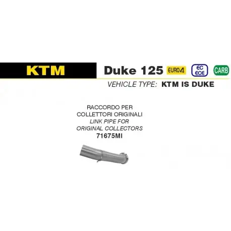 Remise Raccord d'Echappement ARROW THUNDER KTM 125 DUKE 390 DUKE 2017-2020