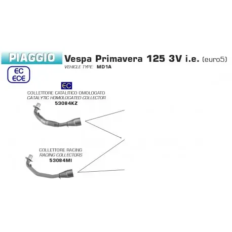 Collecteur d'Echappement ARROW VESPA PRIMAVERA 125 3V VESPA SPRINT 125 3V Livraison Express