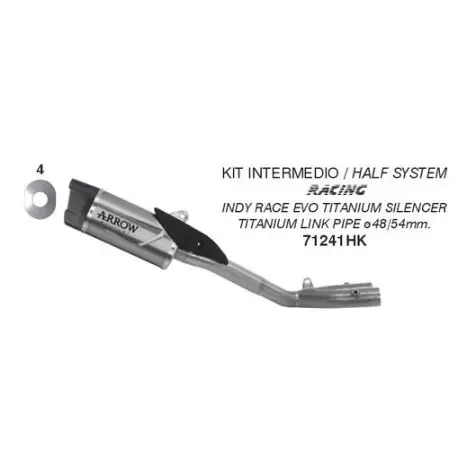 Certifié Ligne intermediaire d'Echappement ARROW INDY RACE YAMAHA MT-10 2022-2024