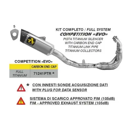 Ligne d'échappement compétition EVO ARROW YAMAHA YZF-R9 2025-2026 Commander Vite