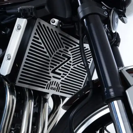 Remise Protection de radiateur gravée R&G RACING inox Kawasaki Z900 RS 2018-2020