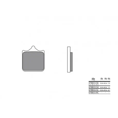 Plaquettes de frein BREMBO route métal fritté - 07BB33LA Populaire