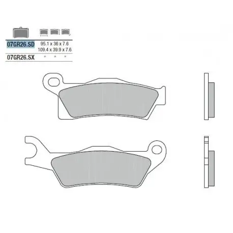Prix Réduit Plaquettes de frein BREMBO Off-Road métal fritté - 07GR26SD