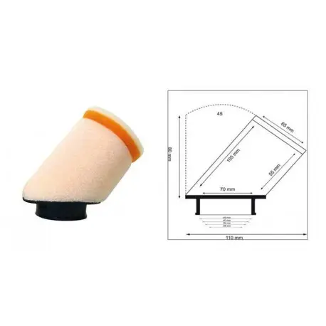 Achat Immédiat Filtre à air cylindrique TWIN AIR 45° 28mm pour PITBIKE