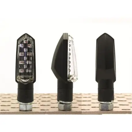 Prix Bas Clignotants moto universel Noirs Bud Led Homologués