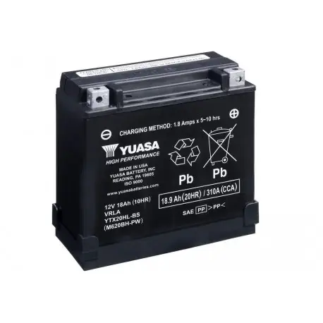 Vente Flash Batterie moto YUASA sans entretien YTX20HL-BS-PW