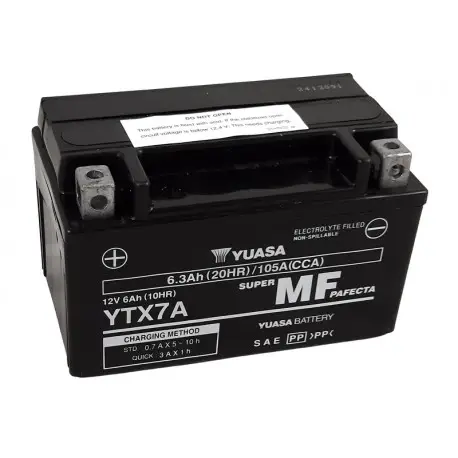 Top Vente Batterie moto YUASA sans entretien activé d&rsquo;usine YTX7A FA